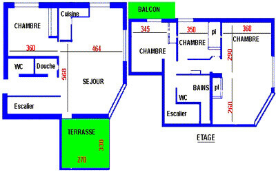 Plan - 5 pièces en duplex l'Echo des Montagnes - location appartement chatel