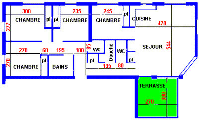 PLAN 5 pièces avec terrasse l'Echo des Montagnes - location appartement chatel